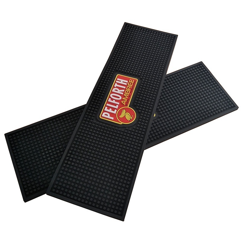 Custom PVC bar mat, non-slip and printed with a logo