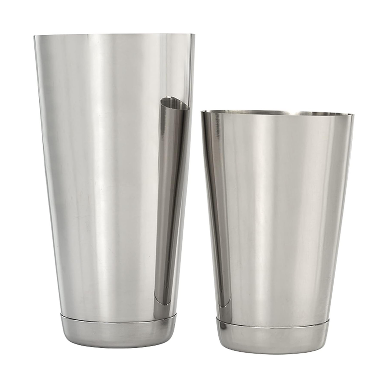 Two-piece 18oz and 28oz stainless steel Boston cocktail shaker tins