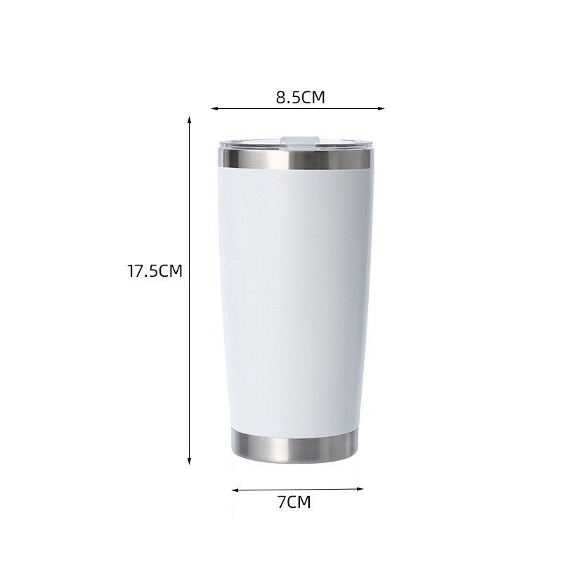Custom laser engraved logo on 20oz stainless steel insulated tumbler