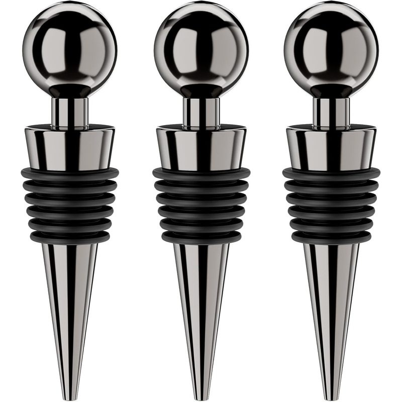 Custom zinc alloy metal wine bottle stopper with a flat logo face