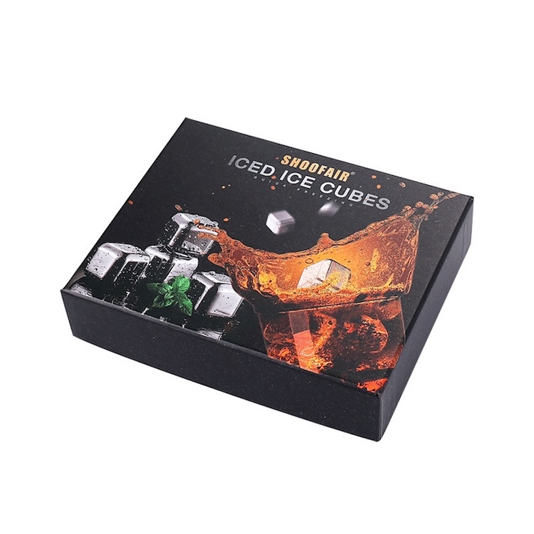 Square stainless steel reusable ice cube set with custom logo, 27mm