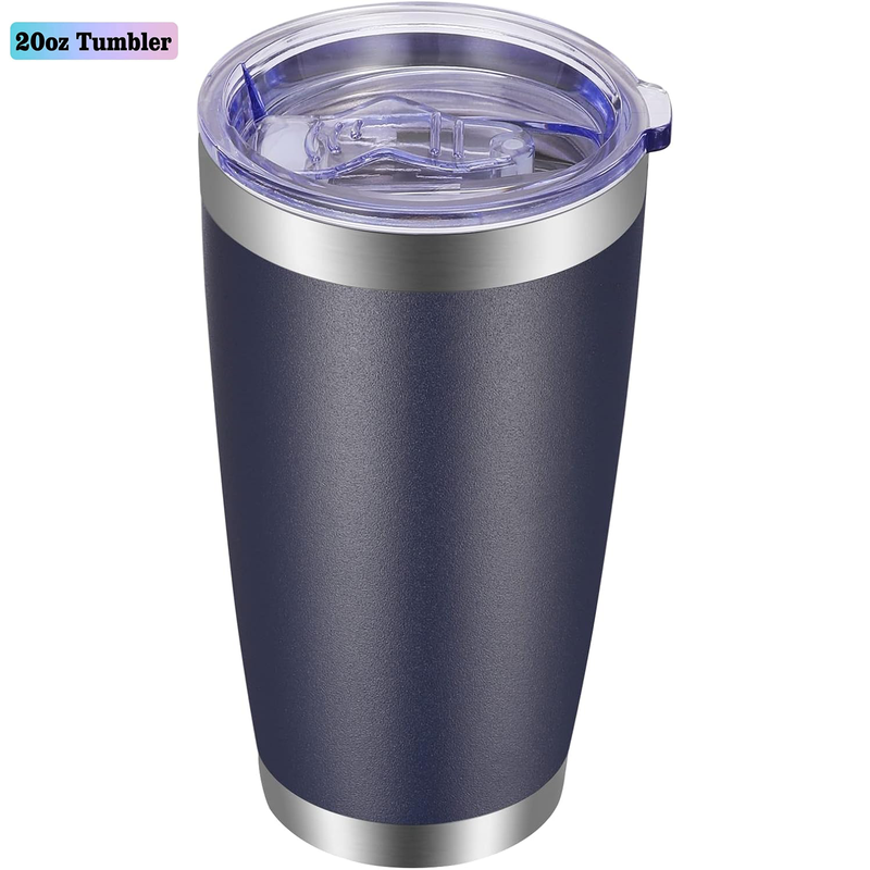 Powder coated stainless steel tumbler with laser engraved logo