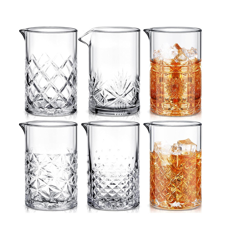 Whisky retro embossed crystal whiskey glass with textured pattern