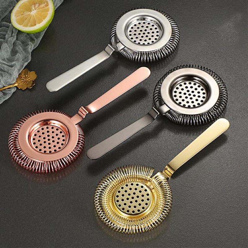 Stainless steel cocktail strainer with two-prong design