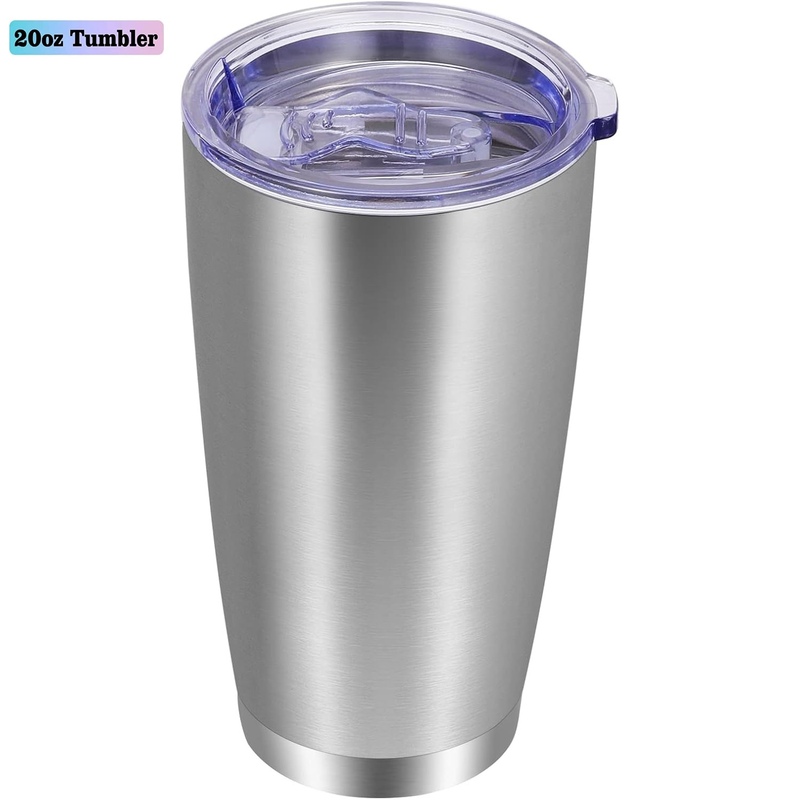Colorful minimalist 20oz stainless steel tumblers with lids