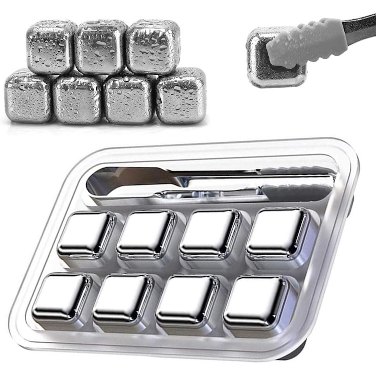 Square 304 stainless steel whiskey stones for chilling bourbon without dilution