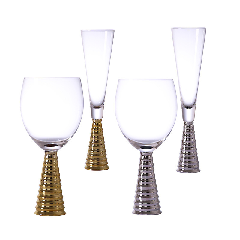 Handcrafted artisanal glass goblets for fine dining